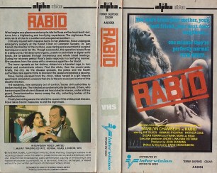 RABID UN-RATED VHS